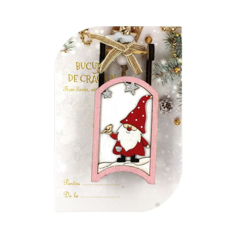 Casa si Gradina - Decoratiuni - Decoratiuni de sezon - Ornament brad Saniuta cu pitic 11x5x3 cm - Infinity.ro