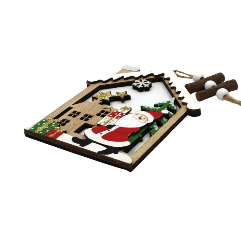 Casa si Gradina - Decoratiuni - Decoratiuni de sezon - Ornament brad Casa cu Mos 15x11.5 cm - Infinity.ro