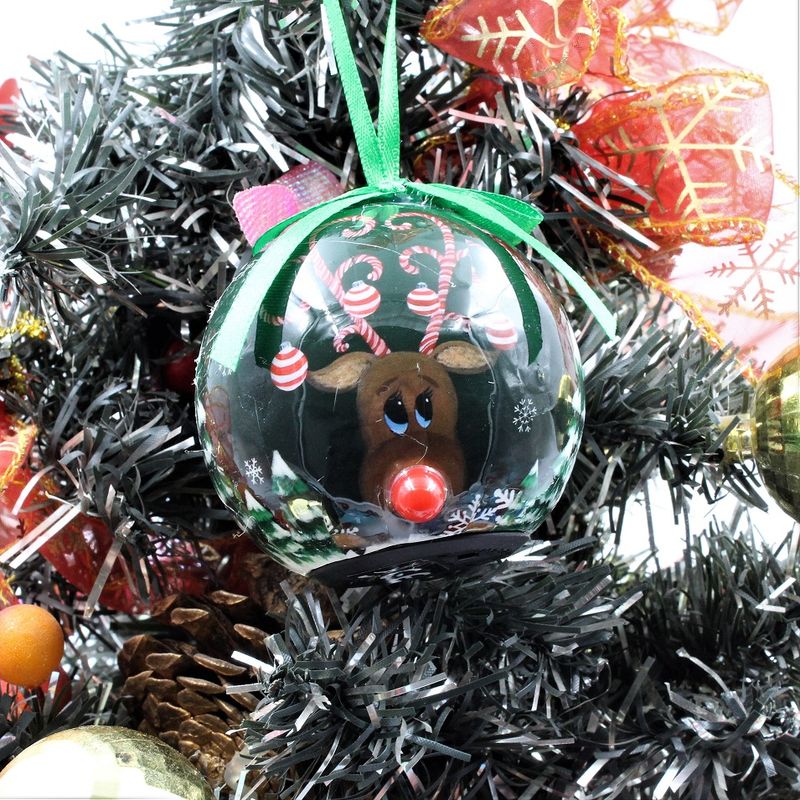 Casa si Gradina - Decoratiuni - Decoratiuni de sezon - Glob decorativ de culoare verde - model Ren - Infinity.ro