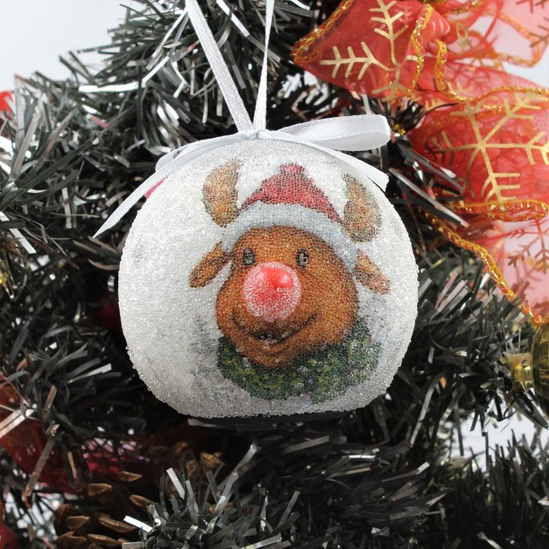 Casa si Gradina - Decoratiuni - Decoratiuni de sezon - Glob decorativ alb - Ren zambaret cu caciula - Infinity.ro