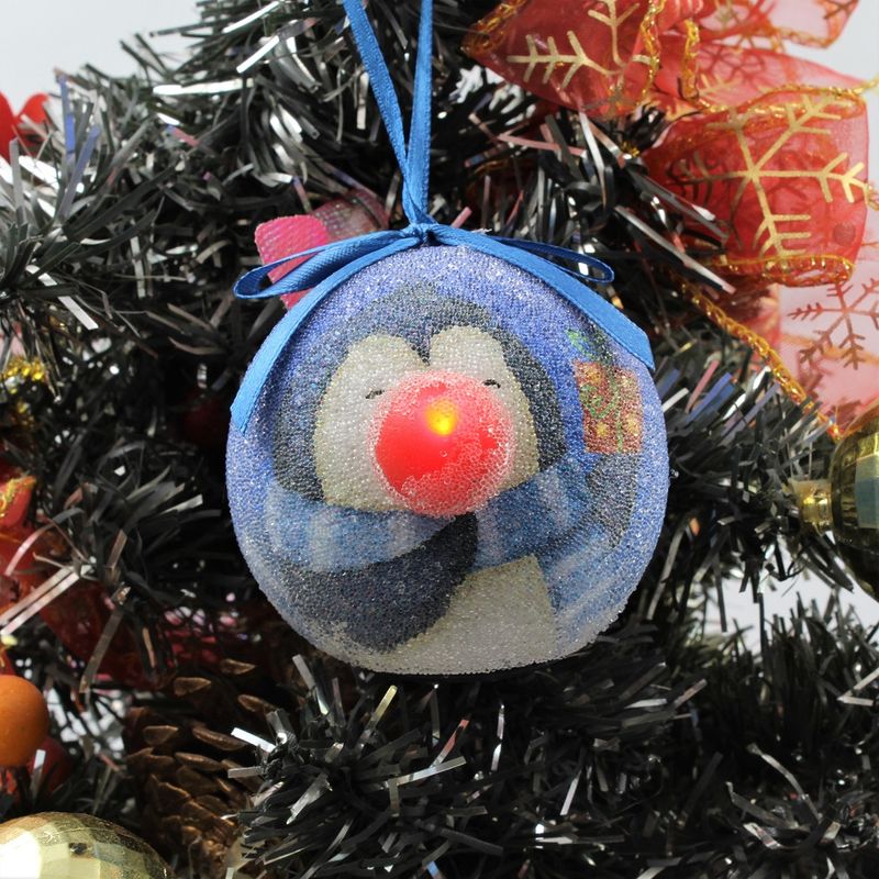 Casa si Gradina - Decoratiuni - Decoratiuni de sezon - Glob decorativ albastru - Pinguin cu fular - Infinity.ro