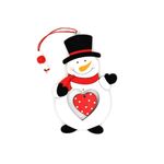 Casa si Gradina - Decoratiuni - Decoratiuni de sezon - Decoratiune din lemn - om de zapada - inimioara rosie cu buline albe - Infinity.ro