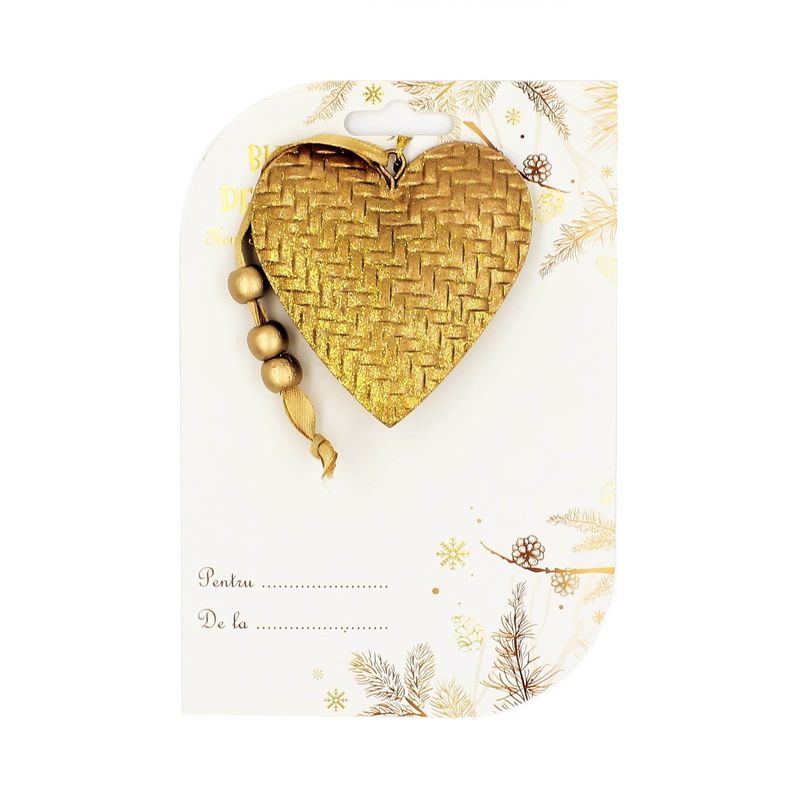 Casa si Gradina - Decoratiuni - Decoratiuni de sezon - Decoratiune din metal - Inimioara aurie, stralucitoare - Infinity.ro