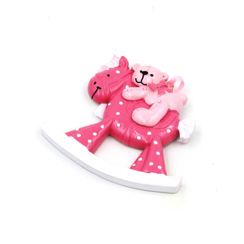 Casa si Gradina - Decoratiuni - Decoratiuni de sezon - Decoratiune cu magnet - Ursulet roz pe balansoar, calut roz - Infinity.ro