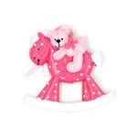 Casa si Gradina - Decoratiuni - Decoratiuni de sezon - Decoratiune cu magnet - Ursulet roz pe balansoar, calut roz - Infinity.ro