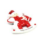 Casa si Gradina - Decoratiuni - Decoratiuni de sezon - Decoratiune cu magnet - Baby's 1st Christmas, balansoar, calut - Infinity.ro