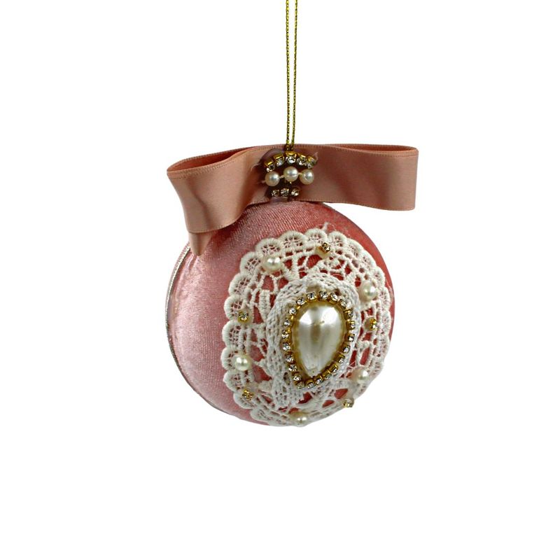 Casa si Gradina - Decoratiuni - Decoratiuni de sezon - Glob DECORIS culoarea rose din catifea - Infinity.ro