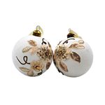 Casa si Gradina - Decoratiuni - Decoratiuni de sezon - Set Decoris 2 globuri albe elegante - Infinity.ro