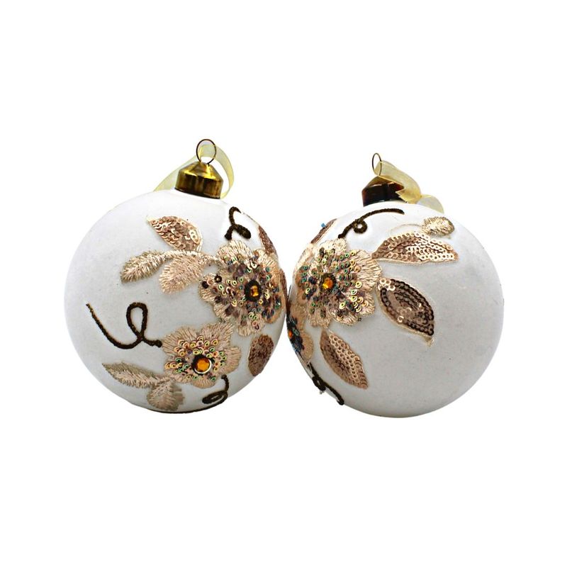 Casa si Gradina - Decoratiuni - Decoratiuni de sezon - Set Decoris 2 globuri albe elegante - Infinity.ro