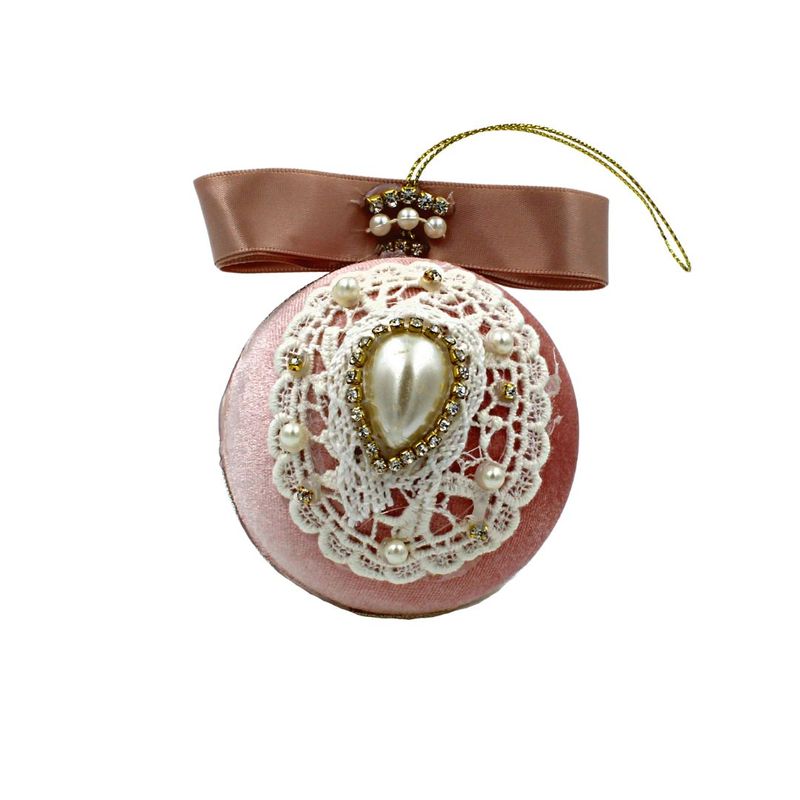 Casa si Gradina - Decoratiuni - Decoratiuni de sezon - Glob DECORIS culoarea rose din catifea - Infinity.ro