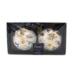 Casa si Gradina - Decoratiuni - Decoratiuni de sezon - Set Decoris 2 globuri albe elegante - Infinity.ro