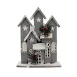Casa si Gradina - Decoratiuni - Decoratiuni de sezon - Decoratiune Edelman, din lemn - Casuta ornata, cu led - Infinity.ro