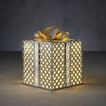 Casa si Gradina - Decoratiuni - Decoratiuni de sezon - Decoratiune Edelman - Cadou mare auriu, cu leduri - Infinity.ro