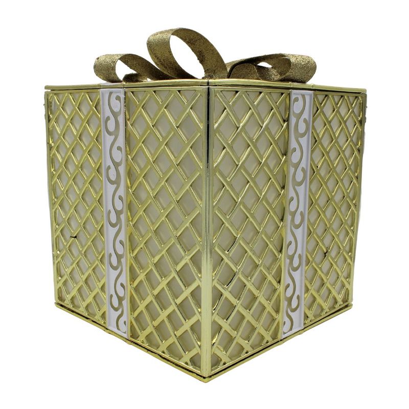 Casa si Gradina - Decoratiuni - Decoratiuni de sezon - Decoratiune Edelman - Cadou mare auriu, cu leduri - Infinity.ro