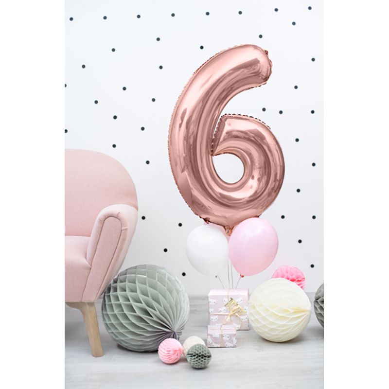 Casa si Gradina - Decoratiuni - Decoratiuni petrecere - Baloane - Balon party cifra 6 roz 35cm - Infinity.ro