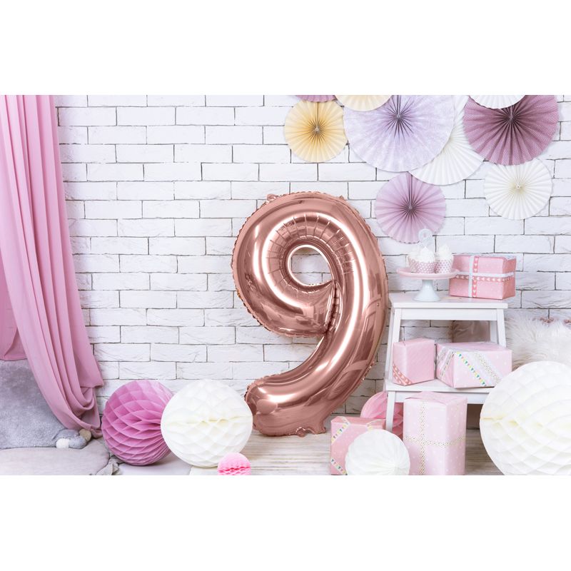 Casa si Gradina - Decoratiuni - Decoratiuni petrecere - Baloane - Balon party cifra 9 roz 35cm - Infinity.ro