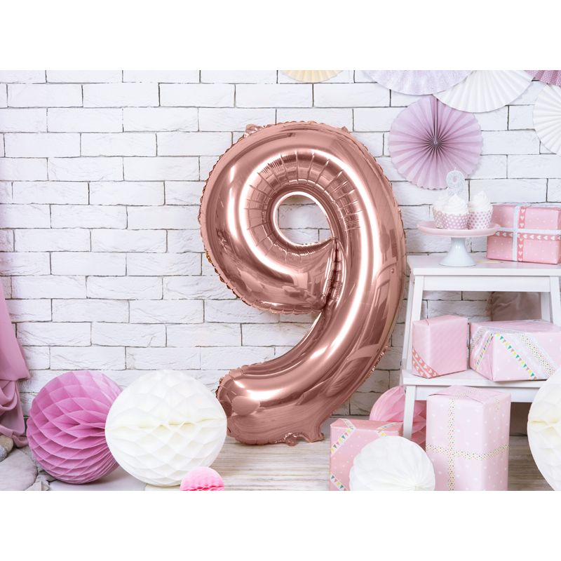Casa si Gradina - Decoratiuni - Decoratiuni petrecere - Baloane - Balon party cifra 9 roz 35cm - Infinity.ro