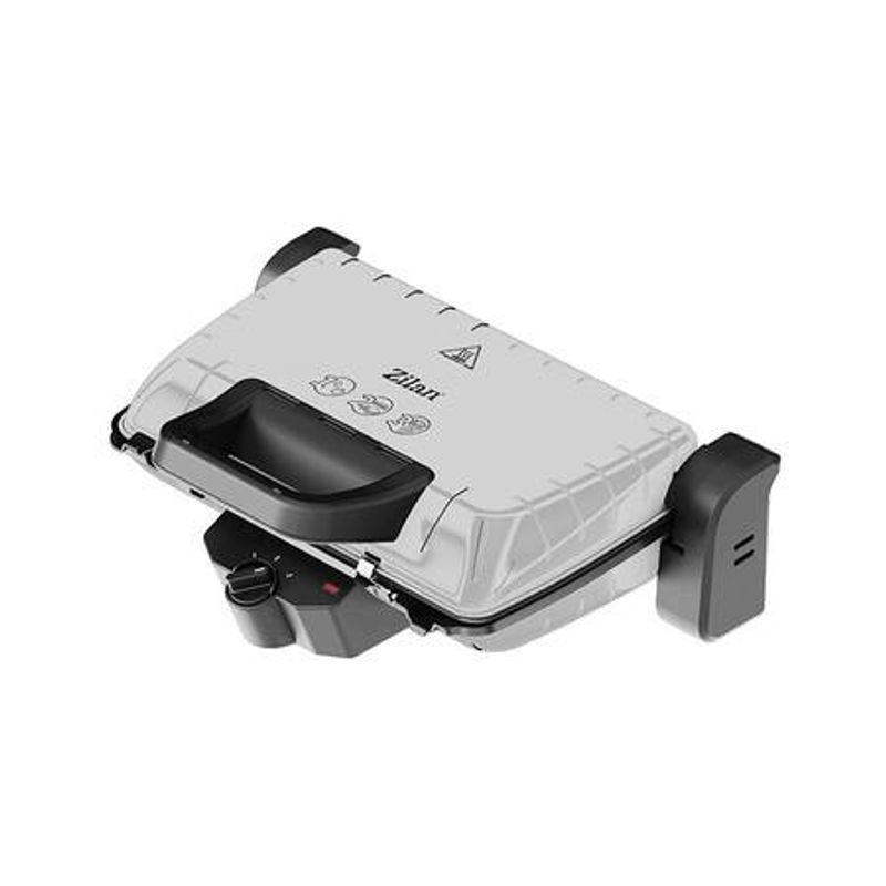 Electronice si Electrocasnice - Electrocasnice bucatarie - Preparare paine - Sandwich-maker - Sandwich-maker and Grill Zilan ZILAN ZLN-4021, 1600 W, Termostat reglabil, Placi antiaderente, Inox - Infinity.ro