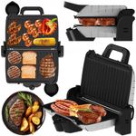 Electronice si Electrocasnice - Electrocasnice bucatarie - Preparare paine - Sandwich-maker - Sandwich-maker and Grill Zilan ZILAN ZLN-4021, 1600 W, Termostat reglabil, Placi antiaderente, Inox - Infinity.ro