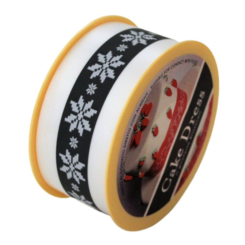 Casa si Gradina - Decoratiuni - Decoratiuni petrecere - Accesorii pentru petrecere - Banda decorativa Cake Dress, pentru torturi si prajituri, 4.5cm x 20m, Traditional Argintiu - Infinity.ro