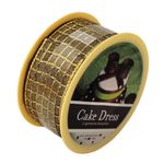 Casa si Gradina - Decoratiuni - Decoratiuni petrecere - Accesorii pentru petrecere - Banda decorativa textila Cake Dress, pentru torturi si prajituri, 4.5cm x 10m, Gold, maron - Infinity.ro