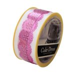 Casa si Gradina - Decoratiuni - Decoratiuni petrecere - Accesorii pentru petrecere - Banda decorativa Cake Dress pentru torturi si prajituri, 4.5cm x 15m, model dantelat,  Splendor ciclam - Infinity.ro