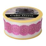 Casa si Gradina - Decoratiuni - Decoratiuni petrecere - Accesorii pentru petrecere - Banda decorativa Cake Dress pentru torturi si prajituri, 4.5cm x 15m, model dantelat,  Splendor ciclam - Infinity.ro