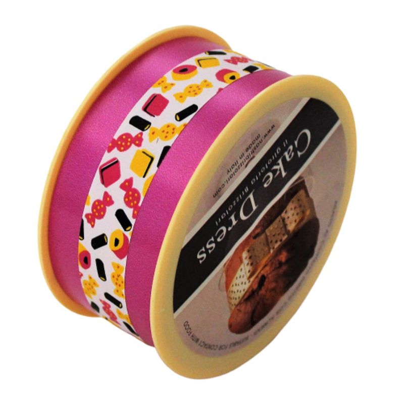 Casa si Gradina - Decoratiuni - Decoratiuni petrecere - Accesorii pentru petrecere - Banda decorativa Cake Dress, pentru torturi si prajituri, 4.5cm x 20m, Candy Roz - Infinity.ro