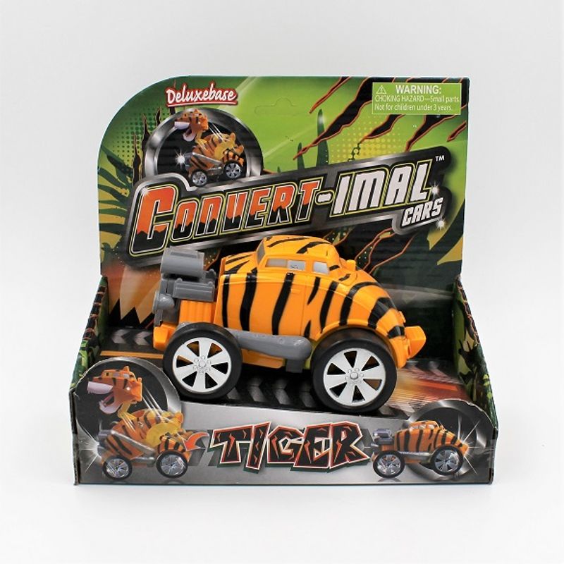 Jucarii, Copii si Bebe - Jucarii si jocuri - Vehicule si jucarii cu telecomanda - Masinute - Masinuta galbena convertibila tip robot Tiger - Infinity.ro