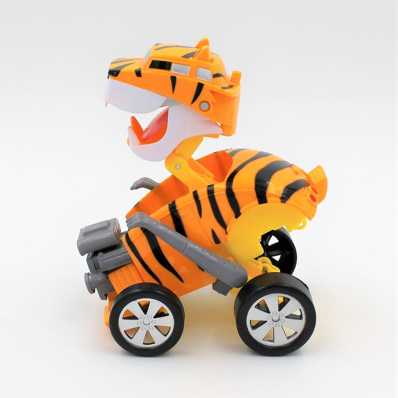 Jucarii, Copii si Bebe - Jucarii si jocuri - Vehicule si jucarii cu telecomanda - Masinute - Masinuta galbena convertibila tip robot Tiger - Infinity.ro