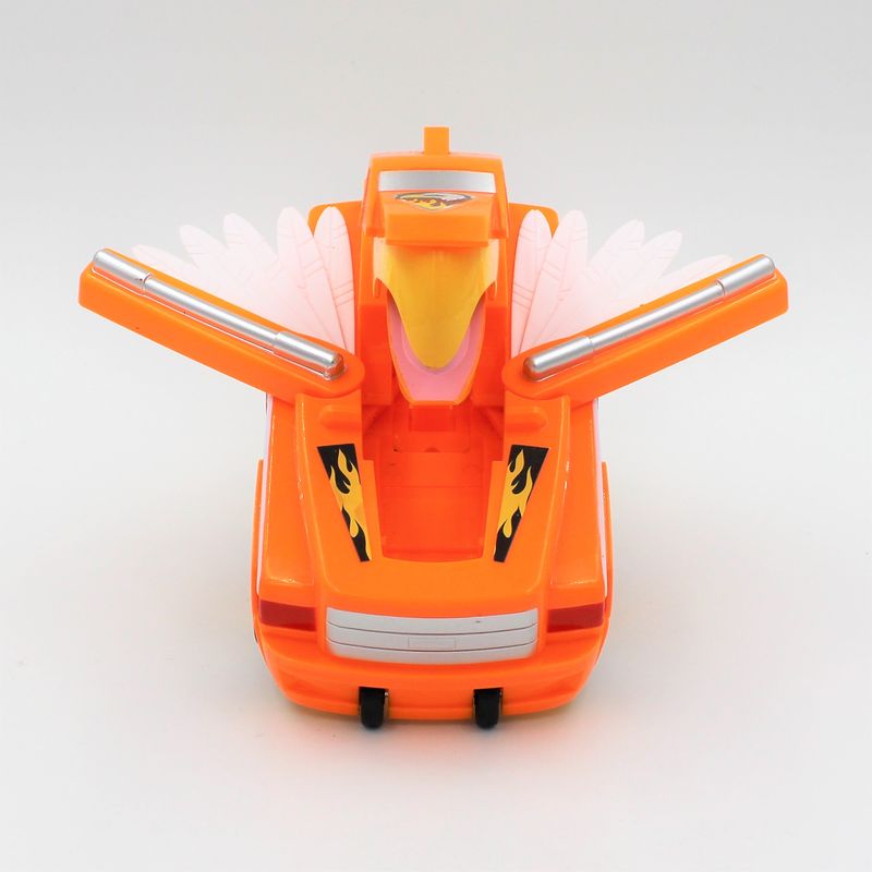 Jucarii, Copii si Bebe - Jucarii si jocuri - Vehicule si jucarii cu telecomanda - Masinute - Masinuta portocalie convertibila tip robot Eagle - Infinity.ro