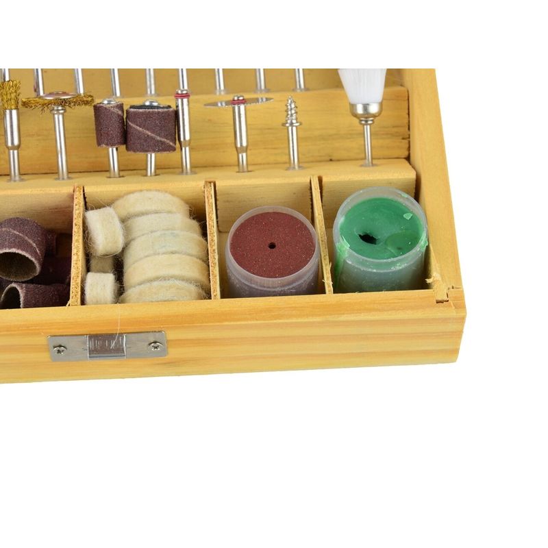 Casa si Gradina/Constructii/Scule electrice si accesorii/Accesorii polizare si slefuire - Set 100 accesorii pentru minipolizor, Geko G01210 - Infinity.ro
