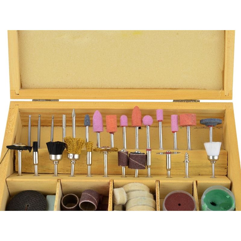 Casa si Gradina/Constructii/Scule electrice si accesorii/Accesorii polizare si slefuire - Set 100 accesorii pentru minipolizor, Geko G01210 - Infinity.ro