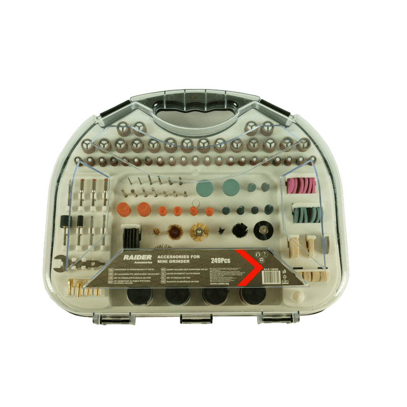 Casa si Gradina - Constructii - Scule electrice si accesorii - Polizoare - Set 249 accesorii pentru mini polizor, Raider 138402 - Infinity.ro