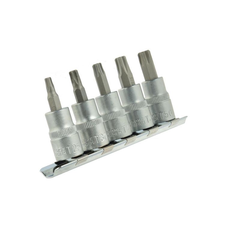 Casa si Gradina/Constructii/Scule de mana si unelte/Chei si truse chei - Set chei torx 5 piese, T25-50  3/8", Geko G13560 - Infinity.ro