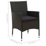 Casa si Gradina - Gradina si terasa - Mobilier exterior - Seturi mobila gradina - Set mobilier de exterior cu perne, 7 piese, negru, poliratan - Infinity.ro