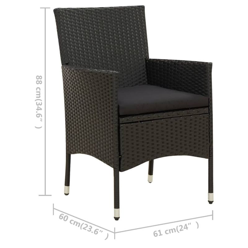 Casa si Gradina - Gradina si terasa - Mobilier exterior - Seturi mobila gradina - Set mobilier de exterior cu perne, 7 piese, negru, poliratan - Infinity.ro