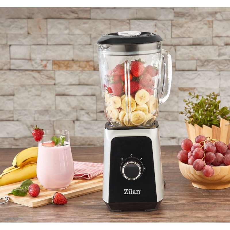 Electronice si Electrocasnice - Electrocasnice bucatarie - Mixere, tocatoare & roboti de bucatarie - Blendere si mini tocatoare - Blender ZILAN ZLN-3925, 1.5 l, 2 viteze + Functie impuls, Zdrobire gheata, Vas de sticla, Inox - Infinity.ro