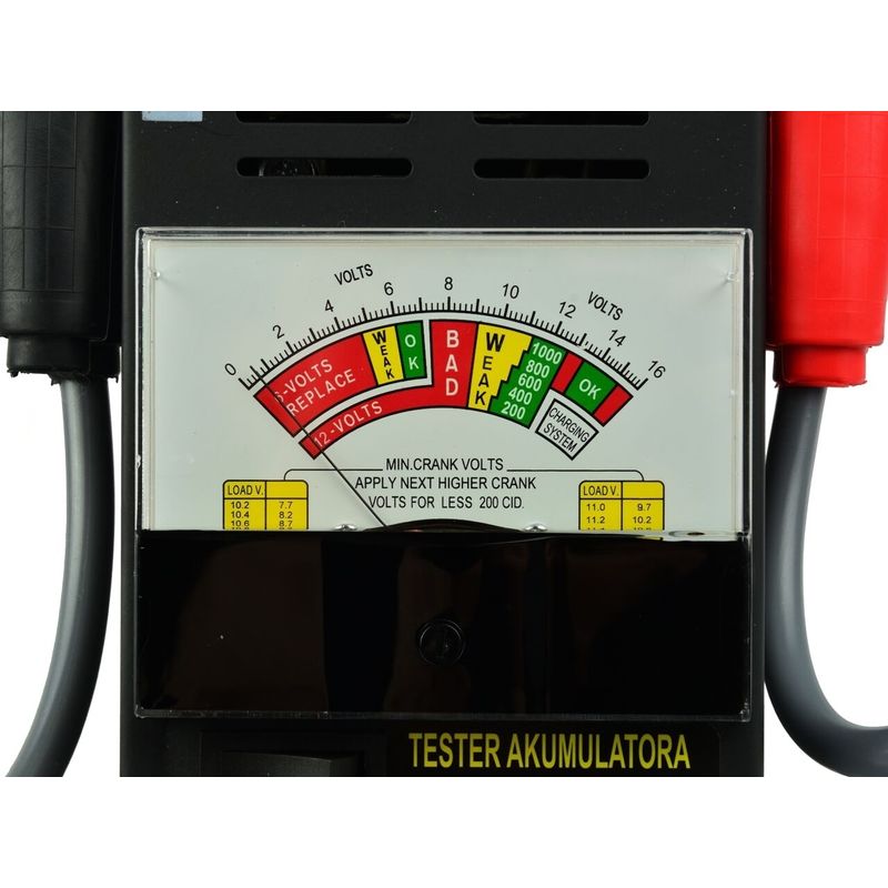 Auto si Moto - Reparatii si depanare - Sisteme de diagnoza - Tester analog pentru verificarea bateriilor 6/12V, Geko G80028 - Infinity.ro