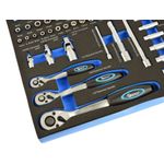 Casa si Gradina - Constructii - Scule de mana si unelte - Chei si truse chei - Set chei cu clichet 1/4"-1/2", 80 piese, GEKO G10833A - Infinity.ro