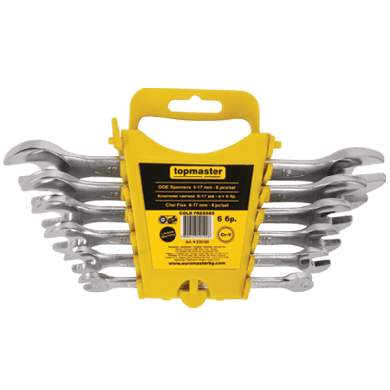 Casa si Gradina/Constructii/Scule de mana si unelte/Chei si truse chei - Set chei fixe 6-22mm, 8 piese CR-V PRESS, Topmaster 235121 - Infinity.ro