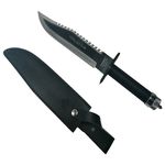 Sport si Outdoor - Camping - Cutite, bricege si accesorii - Cutite si bricege - Set doua cutite de vanatoare First Blood Knife, IdeallStore®, teaca inclusa, Negru - Infinity.ro