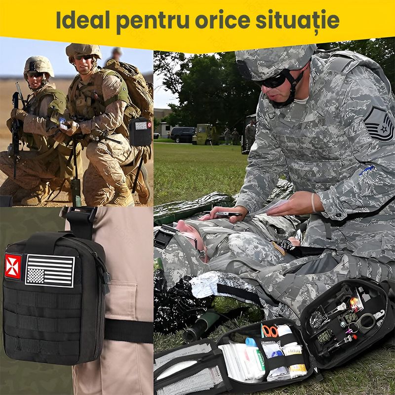Sport si Outdoor/Camping/Accesorii camping si drumetii - Set kit complet de supravietuire multifunctional, Glowforhome, trusa prim ajutor, echipament de urgenta pentru drumetii - Infinity.ro