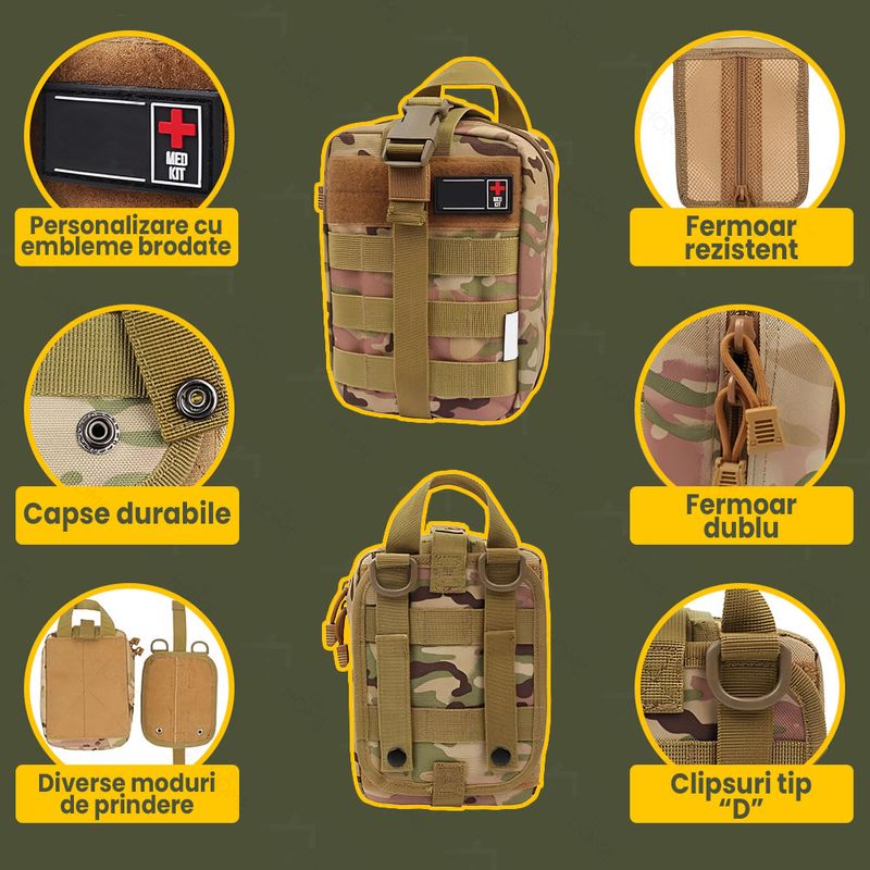 Sport si Outdoor/Camping/Accesorii camping si drumetii - Set kit complet de supravietuire multifunctional, Glowforhome, trusa prim ajutor, echipament de urgenta pentru drumetii - Infinity.ro