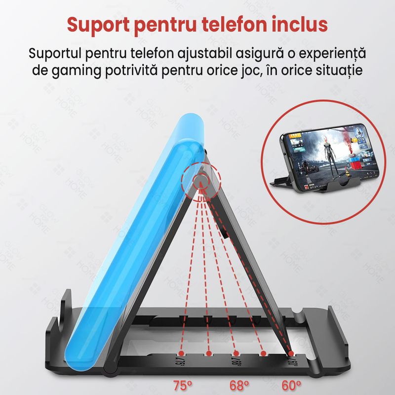 PC, gaming si accesorii - Periferice PC - Tastaturi - Kit gaming cu tastatura iluminata gaming 39 taste one hand si mouse, Bluetooth,Android, iOS, PC, 1600/2400/3200 DPI, RGB - Infinity.ro