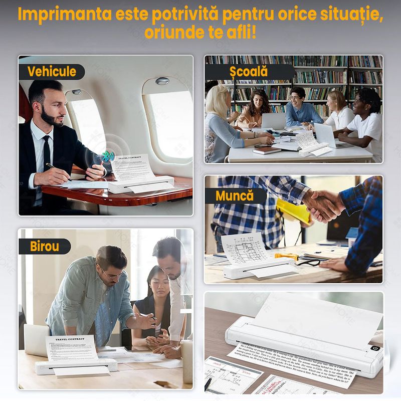 PC, gaming si accesorii - Imprimante, scanere & consumabile - Imprimante - Imprimante termice - Imprimanta termica portabila A4, GlowforHome, aplicatie compatibila cu iOS/Android/Windows/MAC, 1000 mAh, alb - Infinity.ro