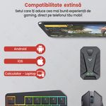 PC, gaming si accesorii - Periferice PC - Tastaturi - Kit gaming cu tastatura iluminata gaming 39 taste one hand si mouse, Bluetooth,Android, iOS, PC, 1600/2400/3200 DPI, RGB - Infinity.ro