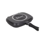 Casa si Gradina - Bucatarie si vesela - Vase pentru gatit - Tigai si seturi - Tigaie dubla ZILAN ZLN-9522,culoare negru Diametru 30 cm, garnitura silicon rezerva, - Infinity.ro