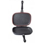 Casa si Gradina - Bucatarie si vesela - Vase pentru gatit - Tigai si seturi - Tigaie dubla ZILAN ZLN-9522,culoare negru Diametru 30 cm, garnitura silicon rezerva, - Infinity.ro