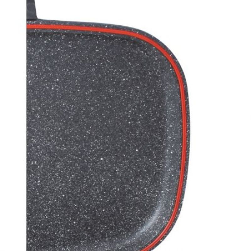 Casa si Gradina - Bucatarie si vesela - Vase pentru gatit - Tigai si seturi - Tigaie dubla ZILAN ZLN-9522,culoare negru Diametru 30 cm, garnitura silicon rezerva, - Infinity.ro